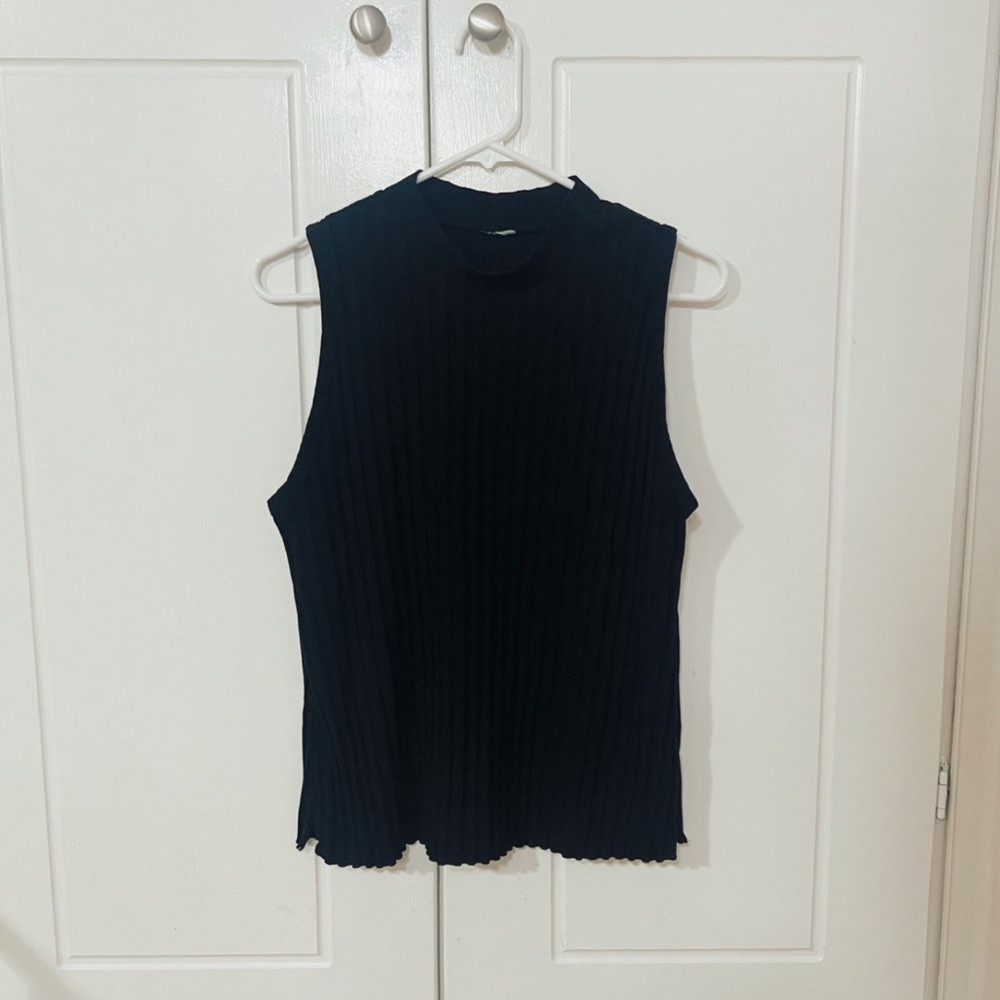 High Neck Black Tank